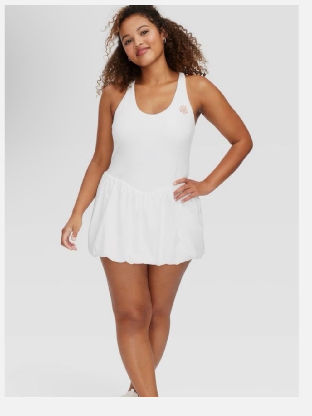 Roller Rabbit x Target White Bubble Active Mini Dress Built-in Shorts L NWT